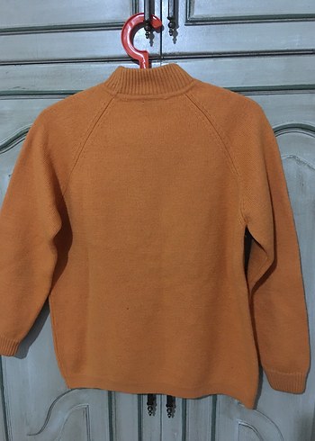 Bohem Nakışlı turuncu Kadın Triko Kazak - Görsel 2