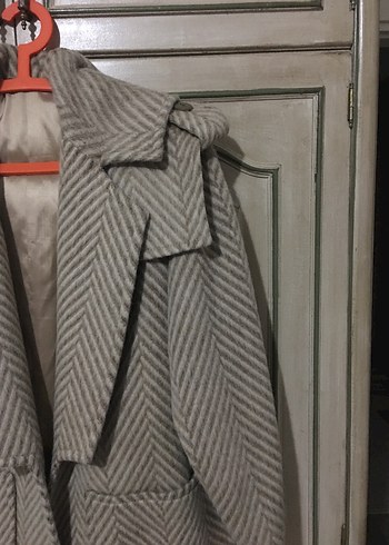 Desenli Yüzde Yüz YünUzun Kışlık Kaban - Görsel 8