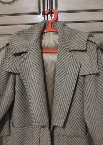 Desenli Yüzde Yüz YünUzun Kışlık Kaban - Görsel 7