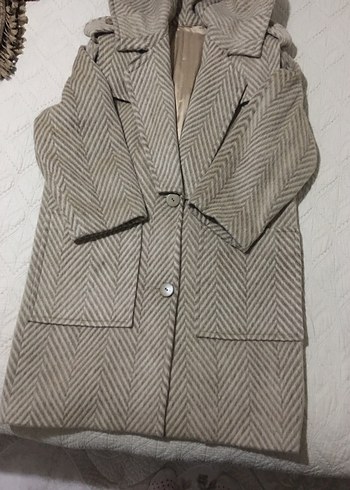 Desenli Yüzde Yüz YünUzun Kışlık Kaban - Görsel 5