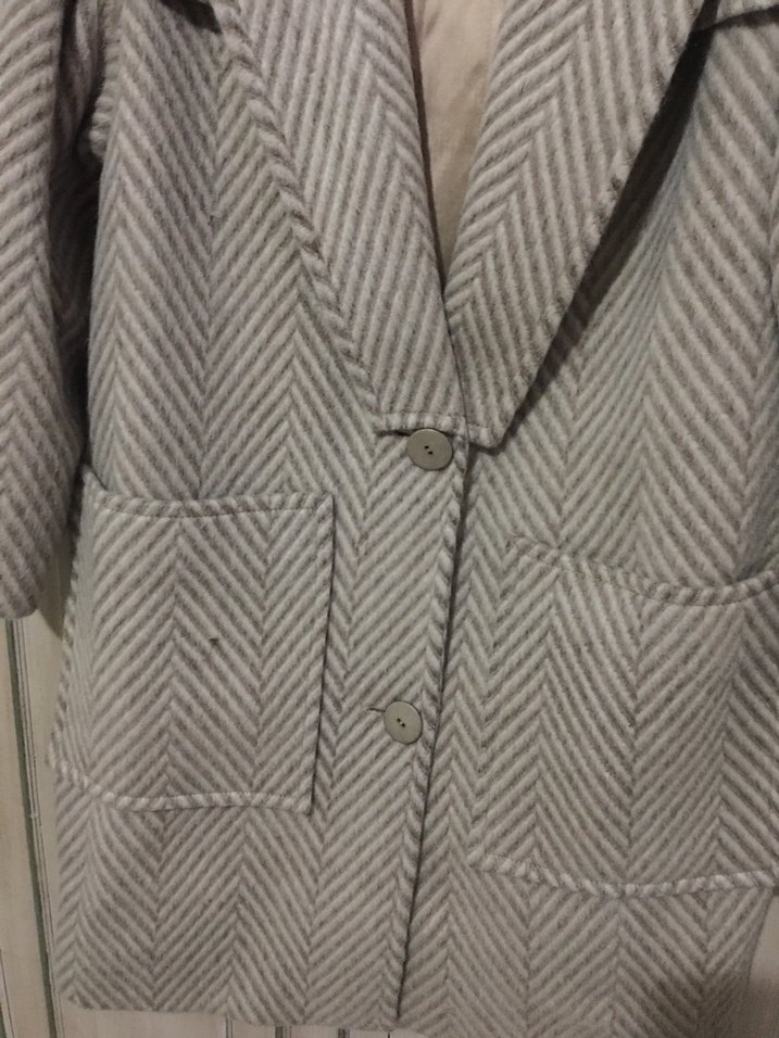 Desenli Yüzde Yüz YünUzun Kışlık Kaban - Görsel 4