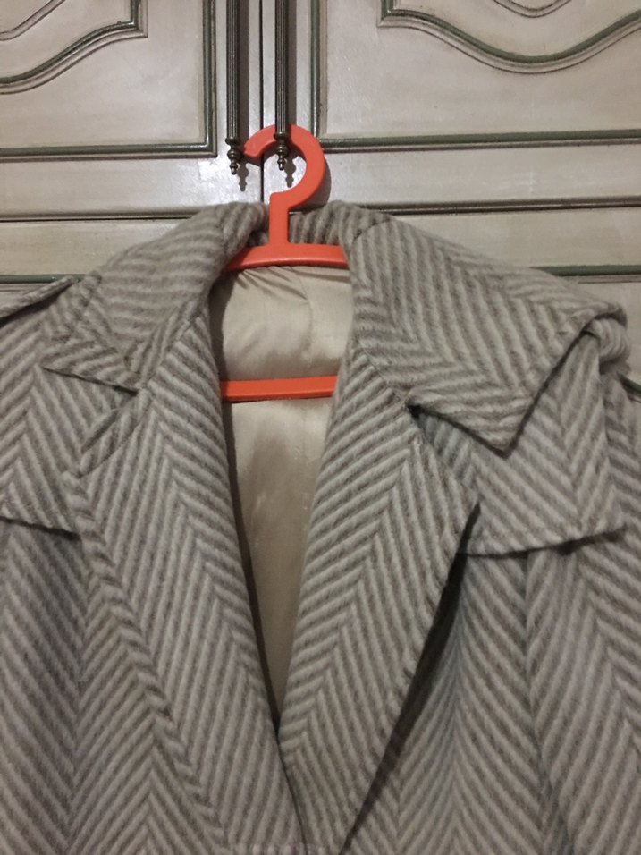 Desenli Yüzde Yüz YünUzun Kışlık Kaban - Görsel 3