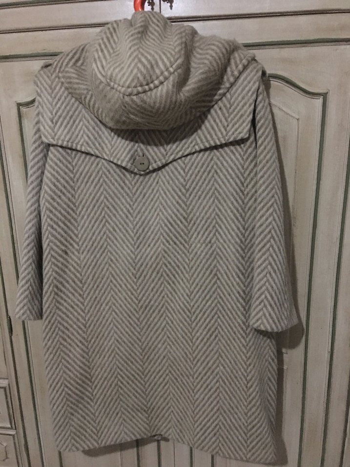 Desenli Yüzde Yüz YünUzun Kışlık Kaban - Görsel 2