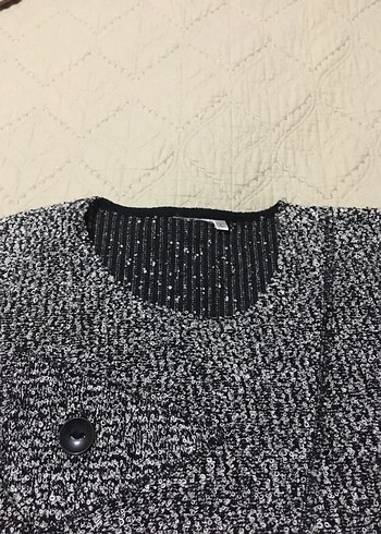 Gri Kalın kumaş bluz Uzun Kollu - Görsel 4