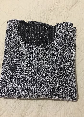 Gri Kalın kumaş bluz Uzun Kollu - Görsel 6