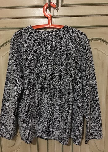 Gri Kalın kumaş bluz Uzun Kollu - Görsel 2