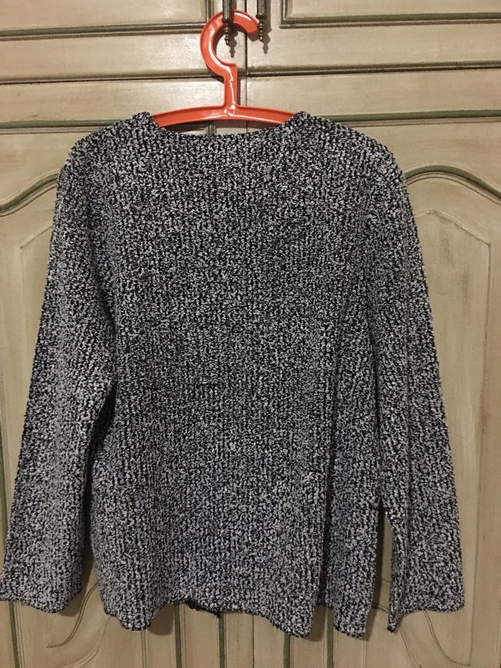 Gri Kalın kumaş bluz Uzun Kollu - Görsel 2