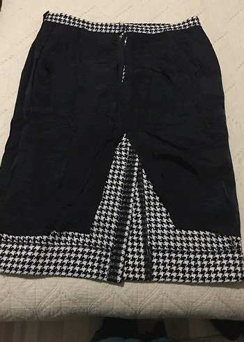 Gri Midi Kadın Pilili Kalem Etek - Görsel 5