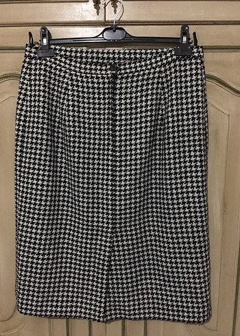 Gri Midi Kadın Pilili Kalem Etek - Görsel 2