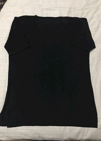 Siyah V Yaka Kadın Tiriko bluz - Görsel 3