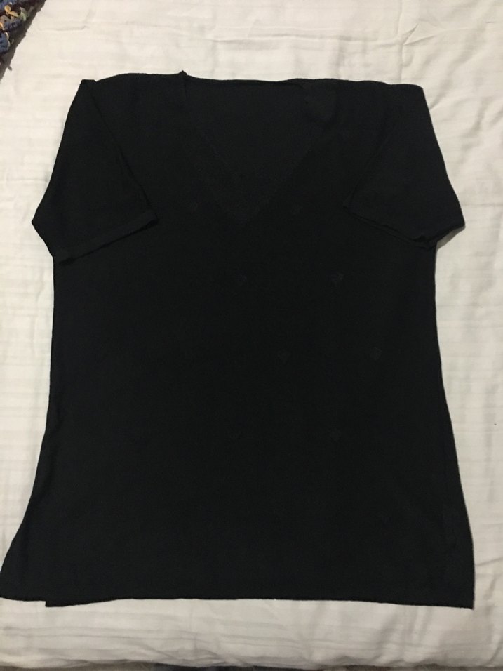 Siyah V Yaka Kadın Tiriko bluz - Görsel 3