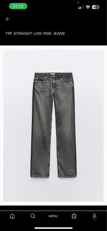 zara düşük bel straight kot pantolon