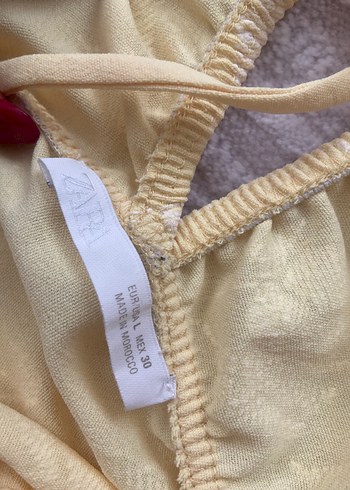l Beden Zara Butteryellow V Yaka Dantel Detaylı Bohem Bluz