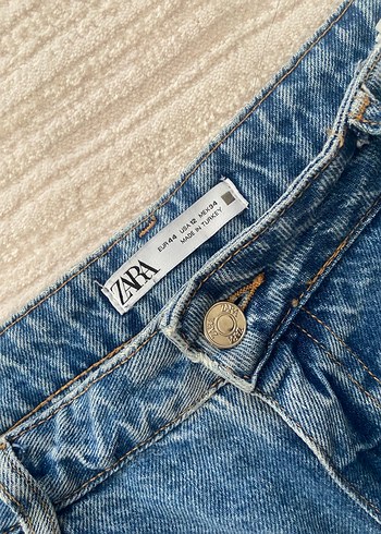 Zara Bohem Mavi Bol Kesim Kot Pantolon