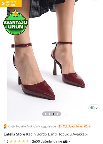 Entella Store Kadın Bordo Bantlı Topuklu Ayakkabı - Görsel 3