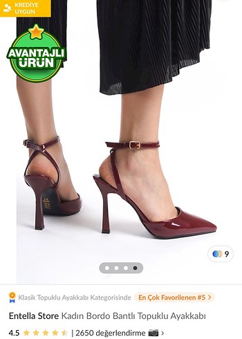 Entella Store Kadın Bordo Bantlı Topuklu Ayakkabı - Görsel 4