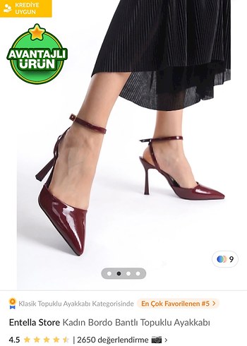 Entella Store Kadın Bordo Bantlı Topuklu Ayakkabı - Görsel 2