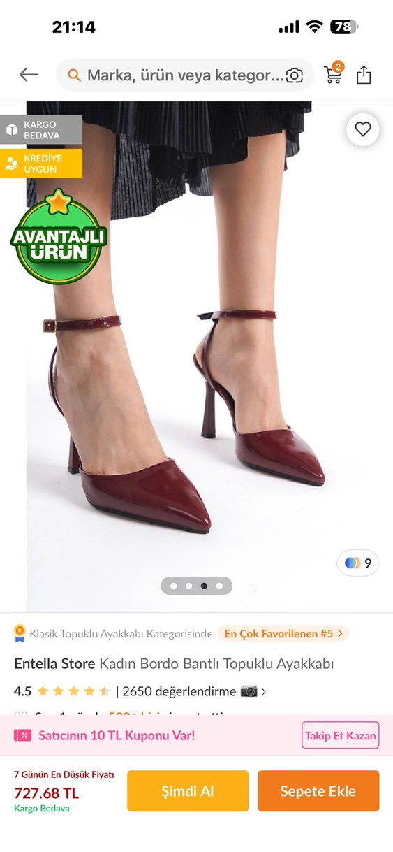 Entella Store Kadın Bordo Bantlı Topuklu Ayakkabı - Görsel 3