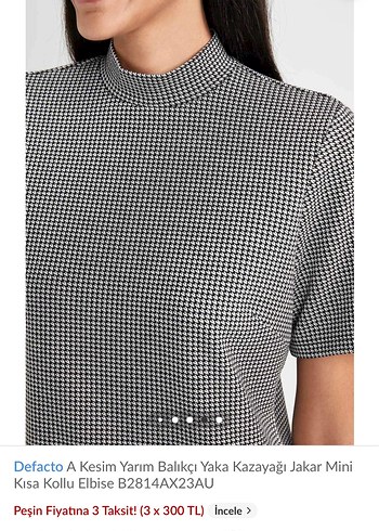 Defacto Gri Kısa Kollu Mini Elbise - Görsel 6