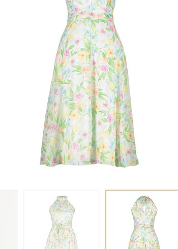 Çiçek Desenli Straplez Uzun Bohem Elbise - Görsel 9