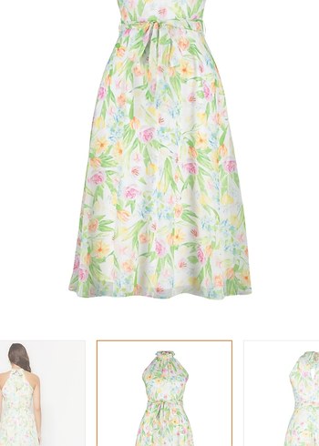 Çiçek Desenli Straplez Uzun Bohem Elbise - Görsel 5