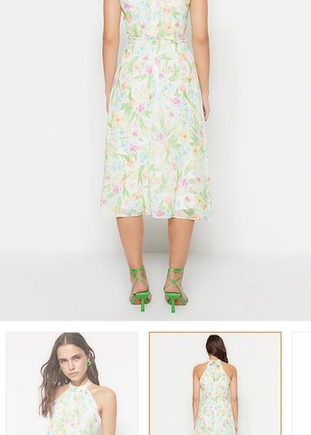 Çiçek Desenli Straplez Uzun Bohem Elbise - Görsel 6