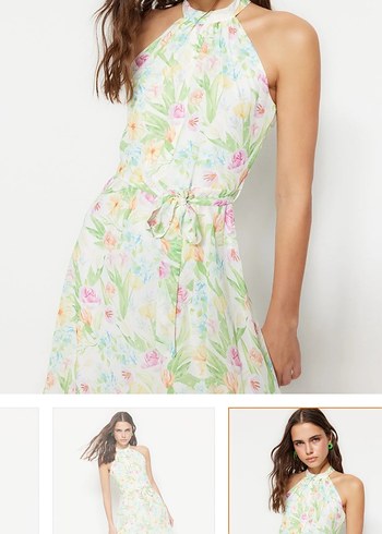 Çiçek Desenli Straplez Uzun Bohem Elbise - Görsel 7