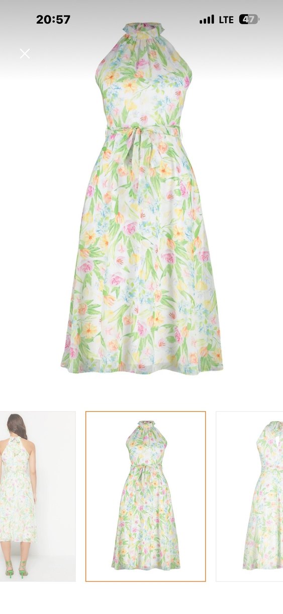 Çiçek Desenli Straplez Uzun Bohem Elbise - Görsel 5