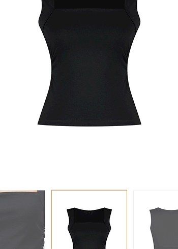 Siyah V Yaka Mini  Bluz - Görsel 7