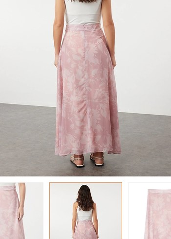 Pembe Midi Bohem Salaş Etek - Görsel 6