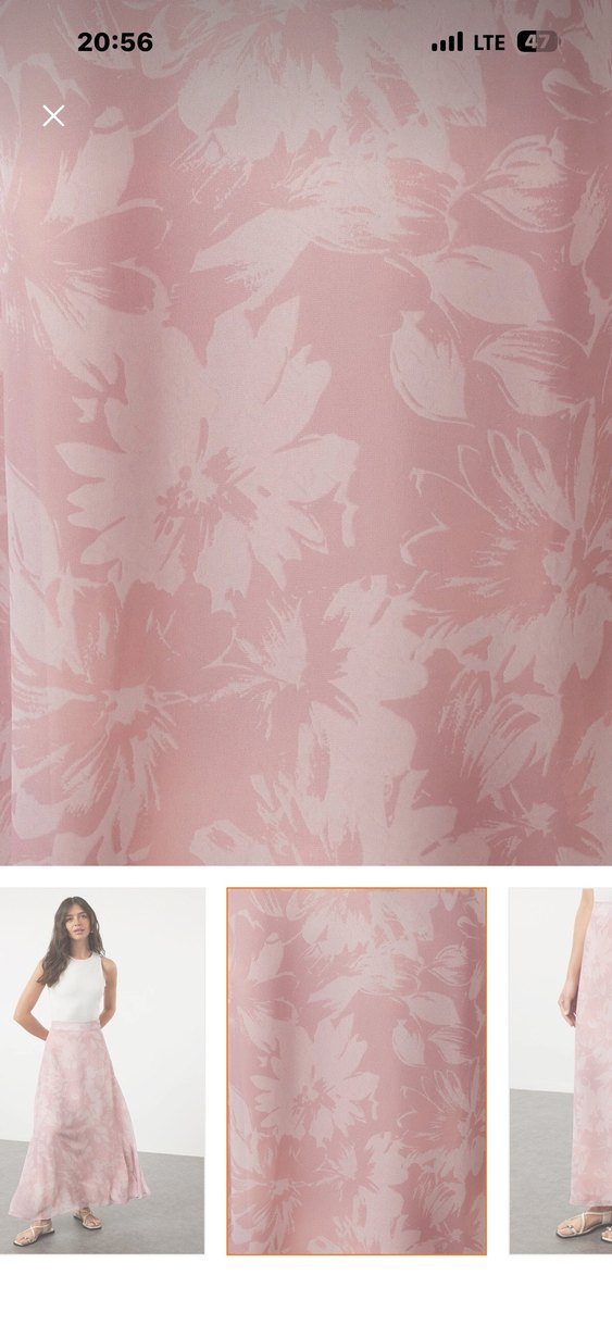 Pembe Midi Bohem Salaş Etek - Görsel 4