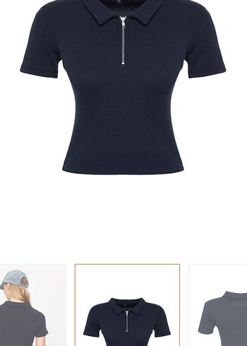 Kadın Lacivert V Yaka Kısa Kollu Bluz - Görsel 7