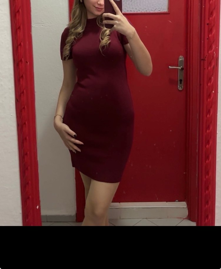 XSIDE Bordo Yarım Balıkçı Yaka Kadın Triko Elbise - Görsel 5