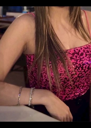 Pullu Pembe Mini Straplez Büstiyer - Görsel 2