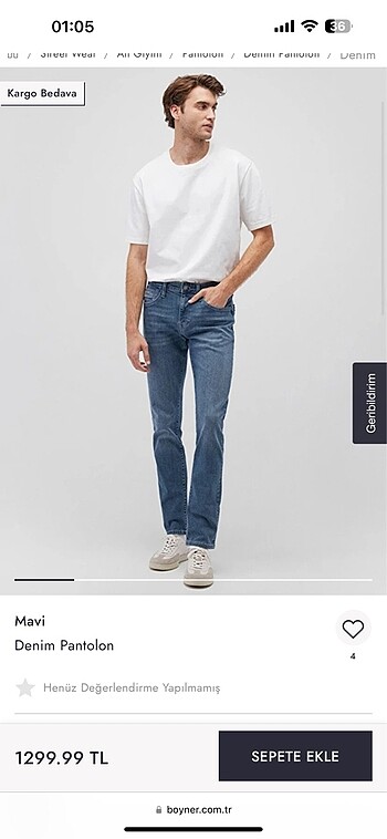 Jake Premium Blue Puslu İndigo Mavisi Jean Pantolon