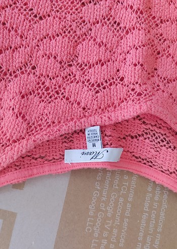 Mavi Dantel Detaylı Pembe Hamile Tunik