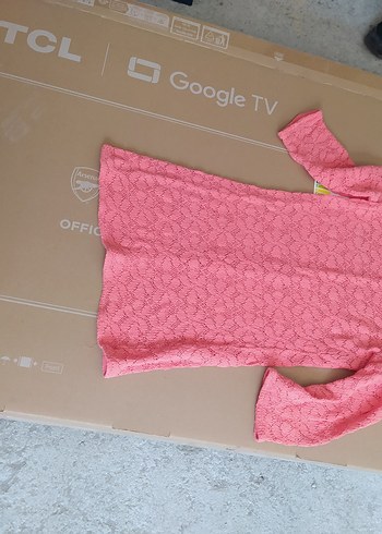 Dantel Detaylı Pembe Hamile Tunik