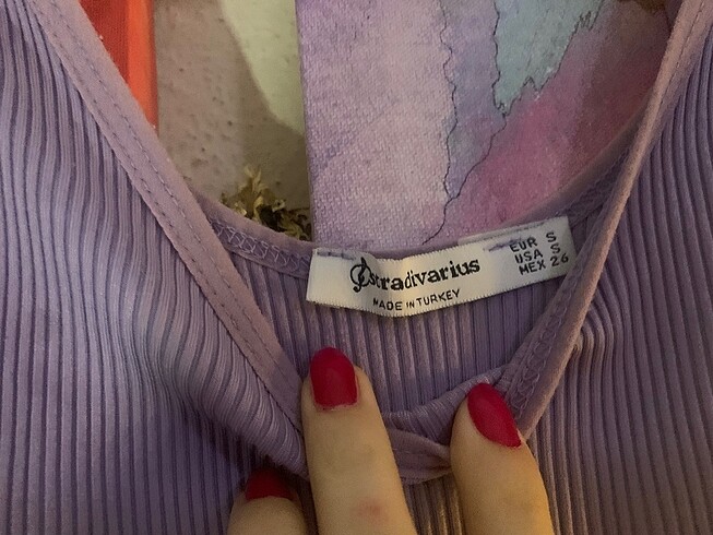 s Beden Stradivarius Mor Crop Top