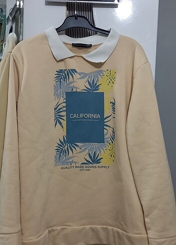 Zara Kadın bej sweatshirt 