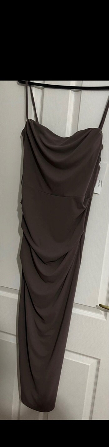 l Beden kahverengi Renk Zara Drapeli elbise