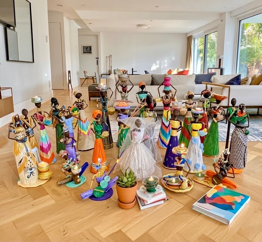 Afrikalı biblo mumluk el yapımı - Görsel 5