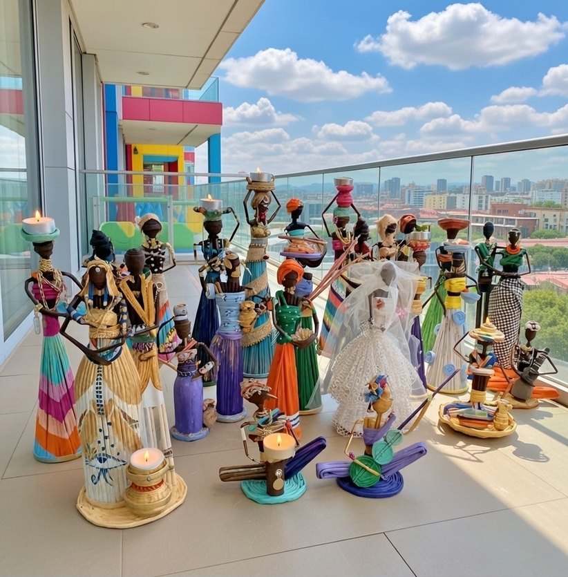 Afrikalı biblo mumluk el yapımı - Görsel 3