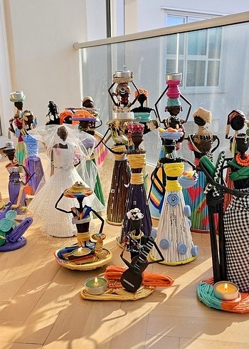 Renkli Turuncu Kadın Figürin - Görsel 8