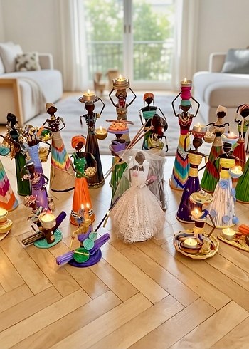 Afrikalı kadın el emeği mumluk - Görsel 5