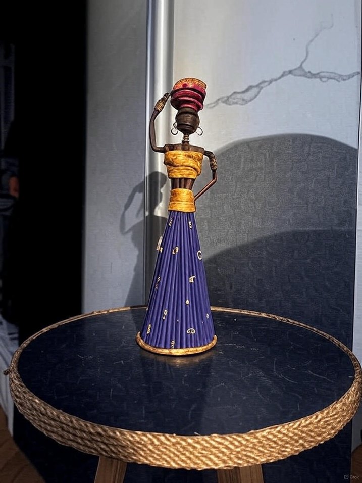 Afrikalı kadın el emeği mumluk - Görsel 2