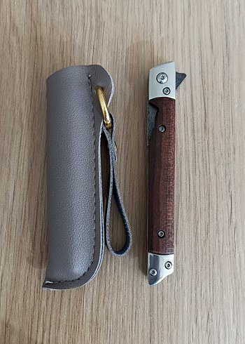 Kahverengi Ahşap Saplı Katlanabilir Çakı - Görsel 2