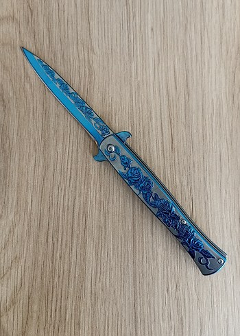 Mavi Gül Desenli Çok Amaçlı Katlanır Bıçak - Görsel 5