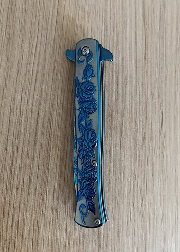 Mavi Gül Desenli Çok Amaçlı Katlanır Bıçak - Görsel 3