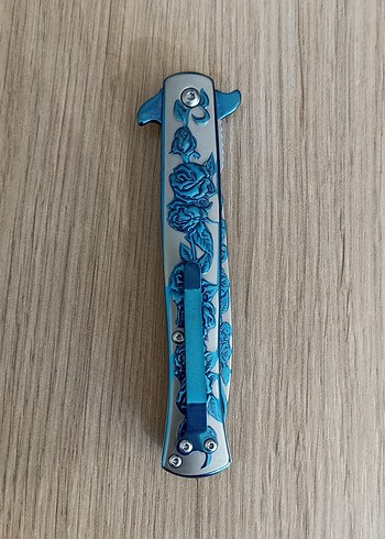 Mavi Gül Desenli Çok Amaçlı Katlanır Bıçak - Görsel 2