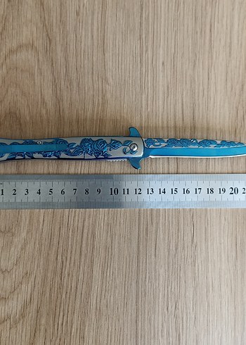 Mavi Gül Desenli Çok Amaçlı Katlanır Bıçak - Görsel 6
